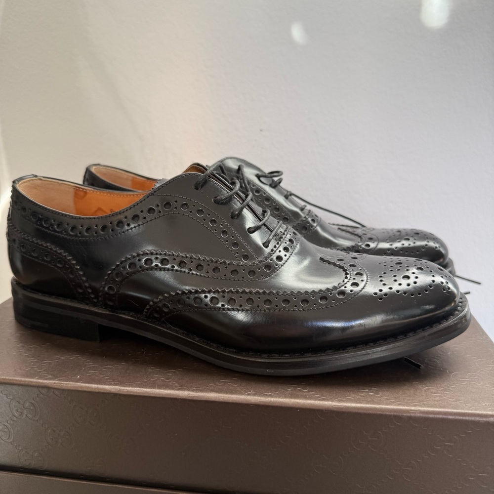 Church's Black Leather Burwood Calfskin Lace-Up Loafers